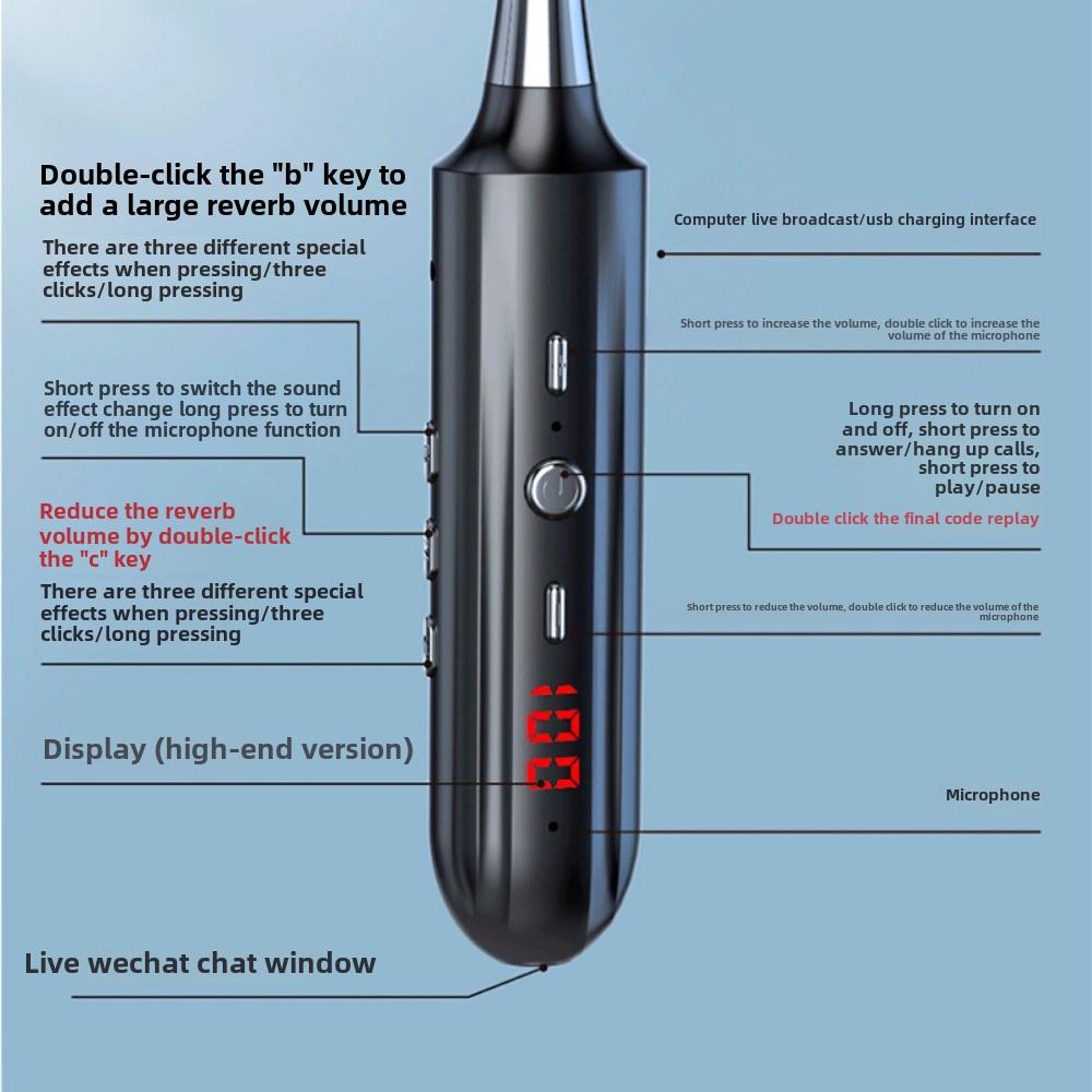 In-ear live sound card Bluetooth integrated headset hanging neck high sound quality sports headphones