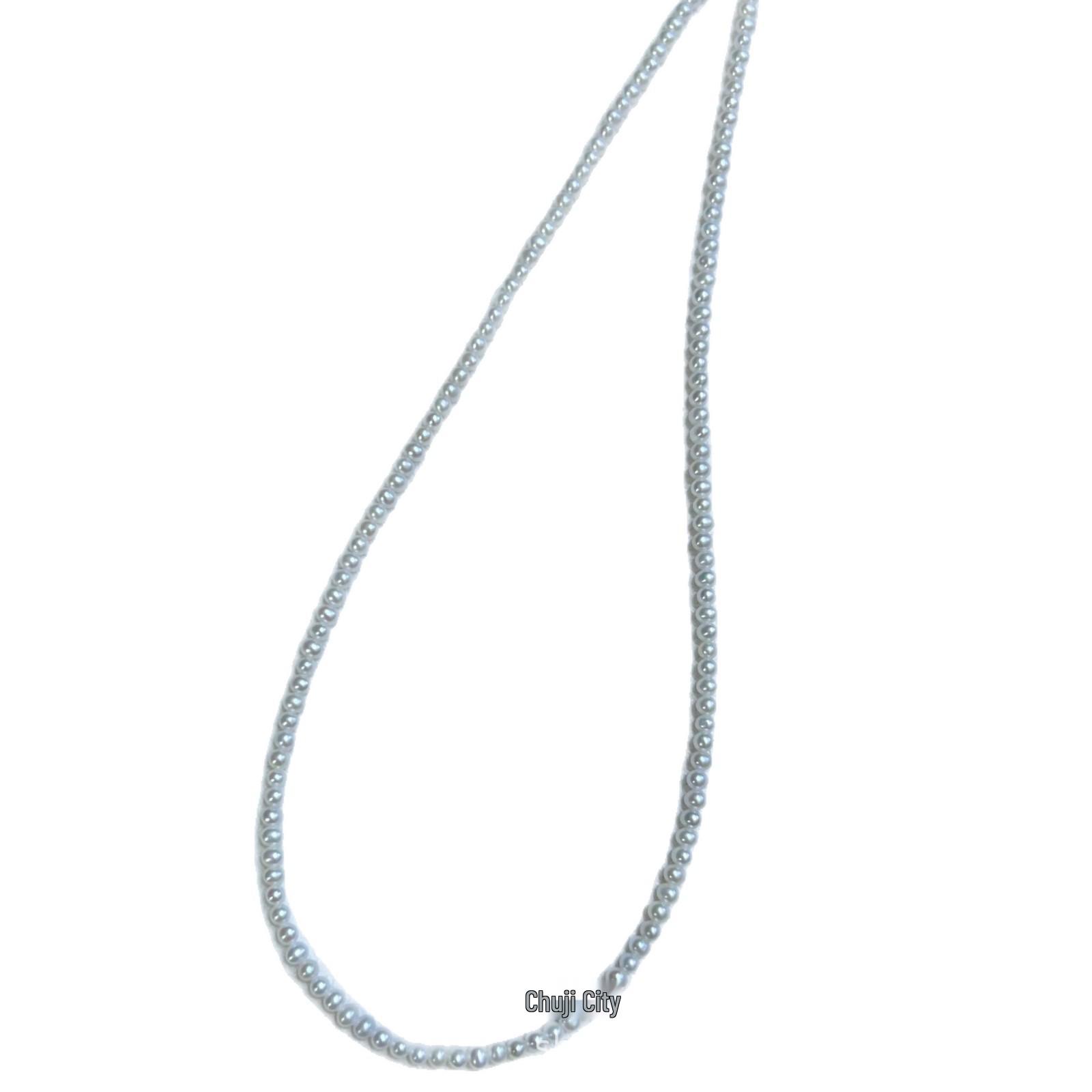 2.5-3mm Near-Round Freshwater Pearl Necklace - DIY Almost Flawless 2.5-3mm белый