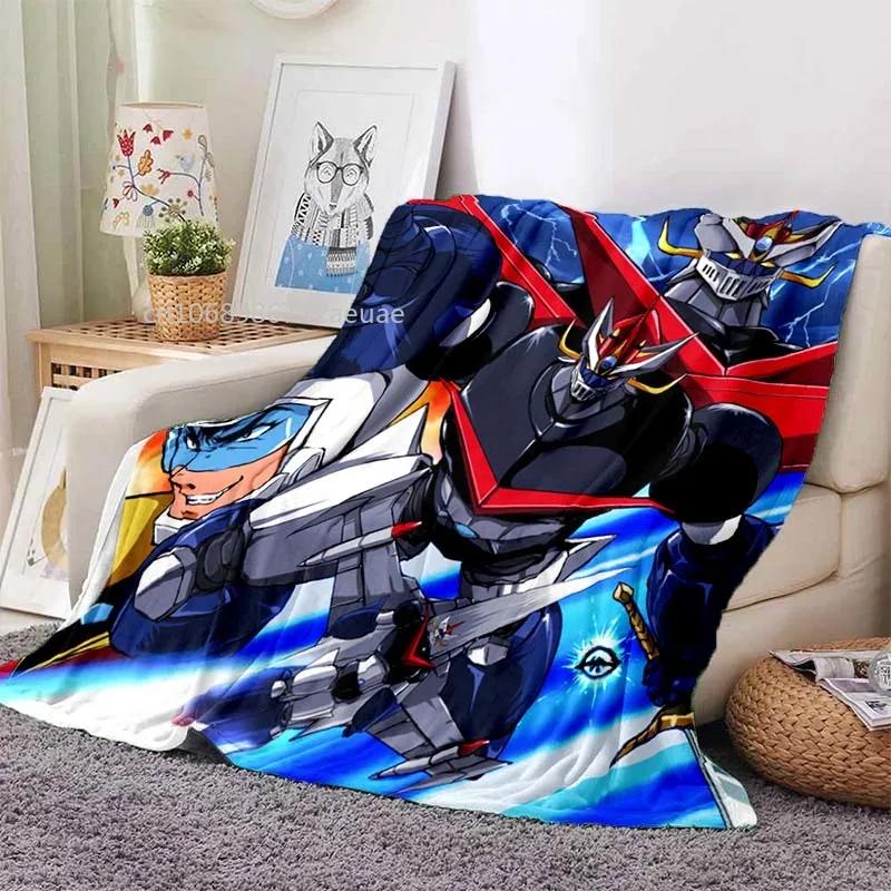 Mazinger Z UFO Robot Grendizer Flannel Blanket Cartoon Anime Children Soft Cover Lightweight Bed Sofa Chair Blanket