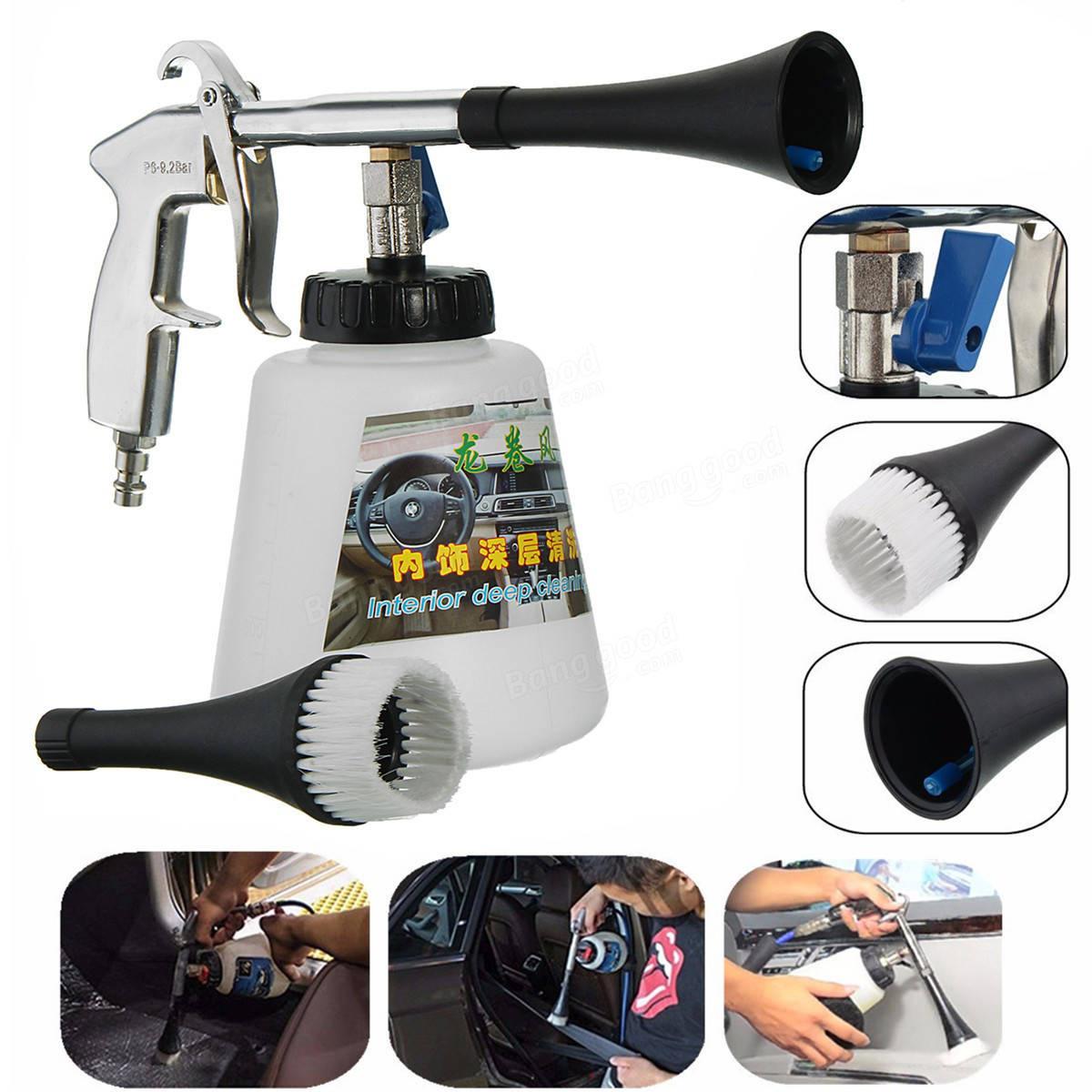 

Пистолет для очистки поверхности автомобиля под высоким давлением с воздушным импульсом внутри и снаружи Tornador белый