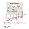 Fashion Diamond Butterfly Pink Lovely Pendant Earrings Set Flower Earrings Jewelry Elegant Pendant Earrings Set Temperament Earrings Women's Earrings