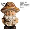 Pastoral Style Outdoor Statue Mushroom Cap Gnome Statue, Resin Garden Figurine, Retro Hand Painted Forest Yard Art Cute Sculpture for Patio