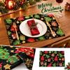 Christmas Placemat with Print Heat- Table Holiday Dining Table Decor for Home