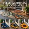 Thickened Non Slip Half Round Doormat Flower Floral Boho Door Mat Washable Absorbent Entrance Door Carpet Outdoor