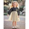 [in Stock] Girls' Pure Cotton Leopard Print Sweatshirt Dress, Spring and Autumn Baby Long-Sleeve Dark Gray Dress, Tulle Dress, Princess Dress