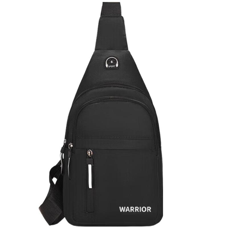 New Warrior Fabric Shoulder Bag, Crossbody Bag, Sling Bag Regular Men's Black H2409U5607201