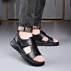 Cow Leather Men's Sandals 2025 Summer New Designer Soft Sole Casual Beach Shoes Male Black Platform Sandals Man