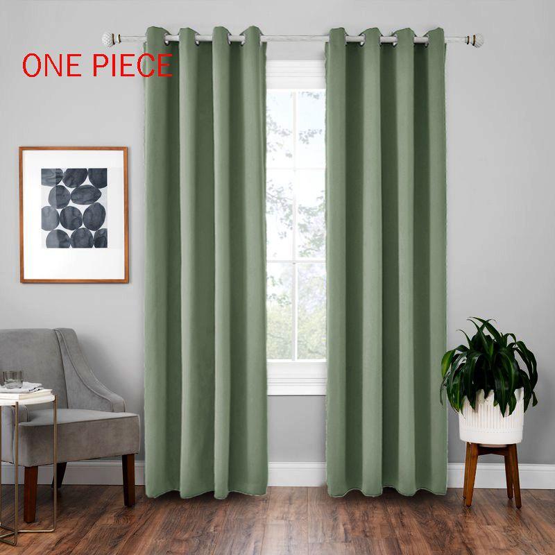 

Modern Curtains Blackout For Living Room Curtains Window Lined Panel Curtain GrassGreen,107*160cm/42*63inch