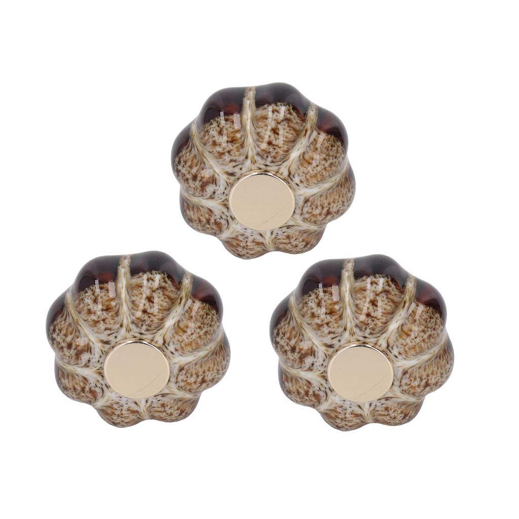 3 Piezas Tirador de Puerta de Cerámica Clásica con Forma de Calabaza Perillas Para Cajón de Gabinete de Cocina Armario Dorado