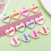 12-Color Resin Heart LOVE Letter Pendants for DIY Jewelry
