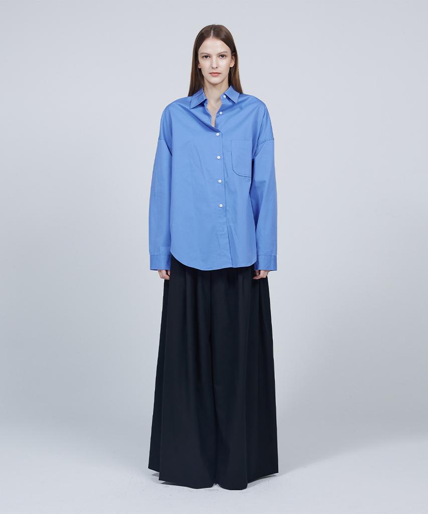 Meuameu Signature Unbalance Pin Tuck Flare Slacks