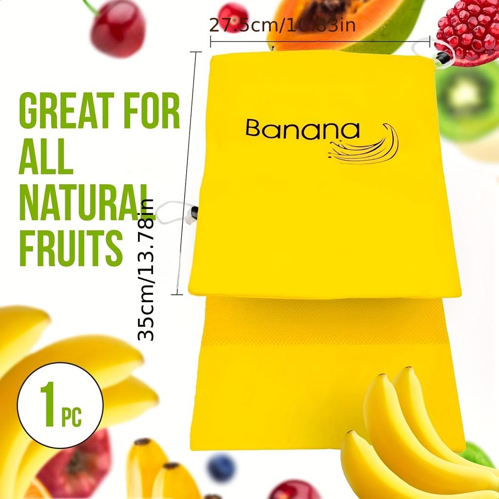 Banana-Themed Reusable Vegetable And Fruit Storage Bag - Lightweight, Washable Polyester Produce Pouch with Drawstring Closure