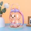1000/1400ml Bear Water Bottle with Shoulder Strap Cute Bear Drinking Bottle Leak-Proof Travel Straw Cup for Boys Girls Daily Use