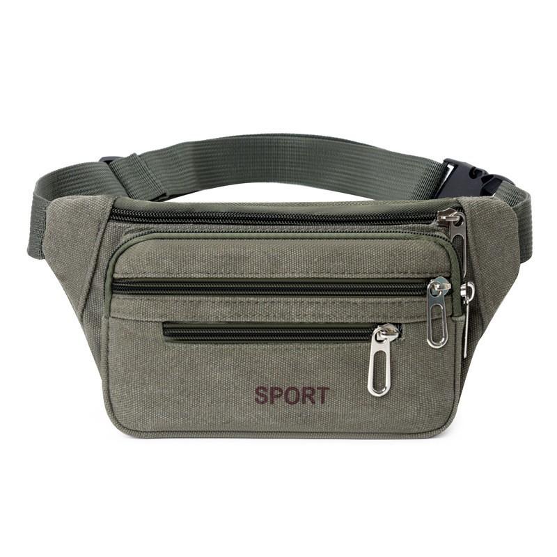 Fashion Canvas Waist Bag for Men Versatile Mobile Phone Holder Ideal for Outdoor Use