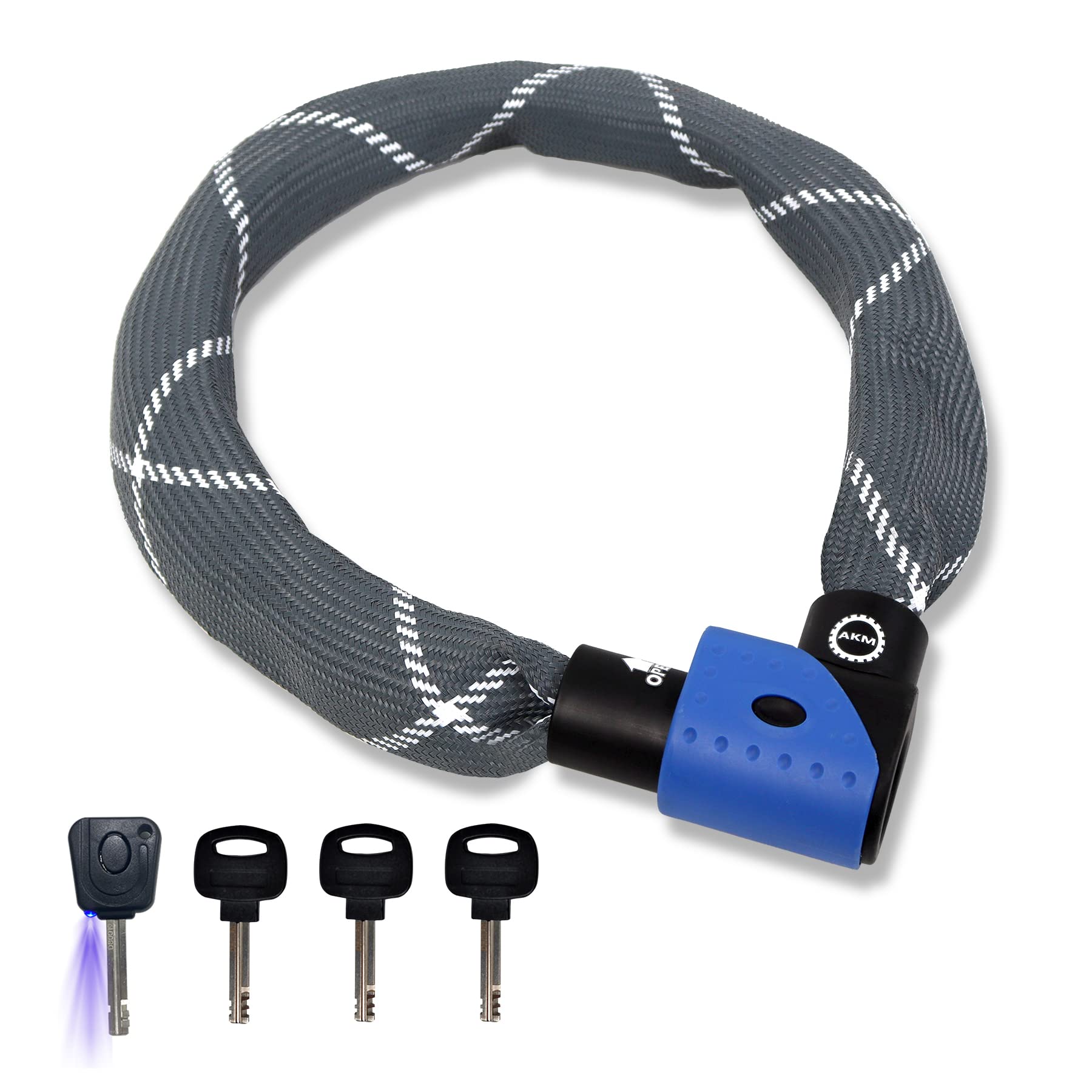 

AKM Bike Lock Chain Lock with for and Heavy Duty and Durable [Highly Cut-Resistant] Extra-Thick U-Lock, Anti-Theft Bicycles, Mopeds, Motorcycles, синий