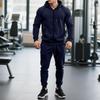 Erkek 2 Parça Eşofman Takımı Tam Fermuarlı Kapüşonlu Sweatshirt ve Jogger Pantolon Günlük Spor Salonu Egzersiz Kıyafeti