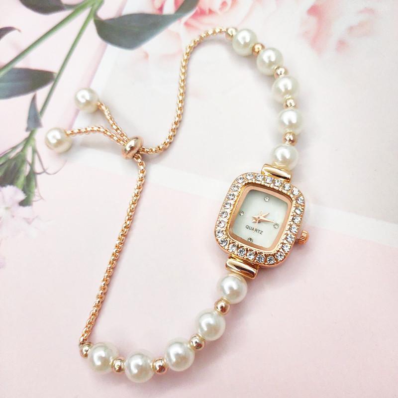 Ceasuri Dama Moda Noua Perla Simulata Diamant Patrat Ceas Dama Ceasuri Bratara Scolarita Bijuterii Cadou Reloj Mujer