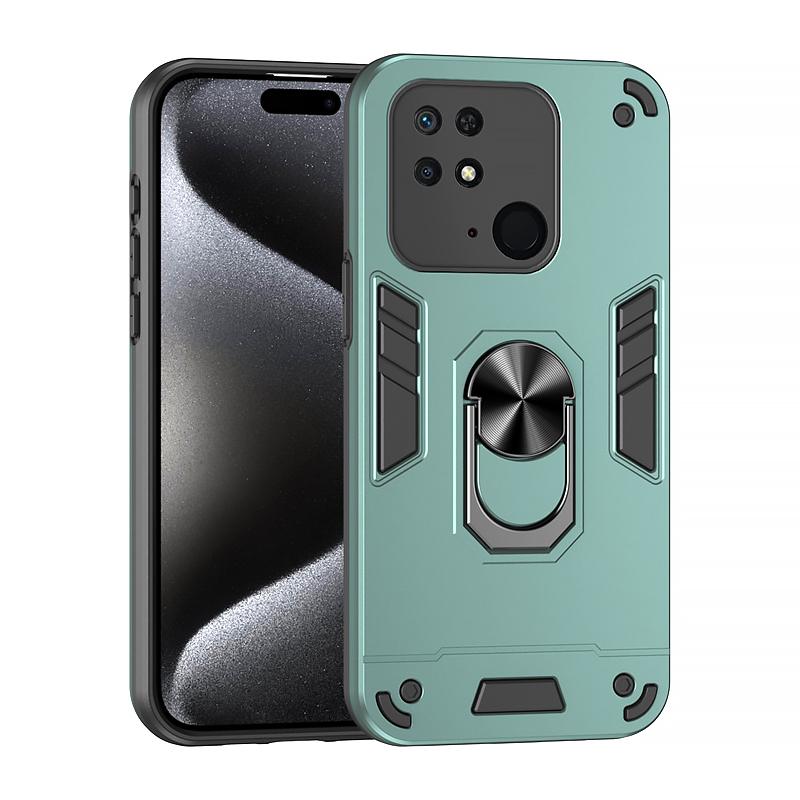 Armor Funda Für Xiaomi Redmi 10C Hülle Hart PC Silikon Stoßfest Rückseite für Redmi10C 10 C Auto Magnetring Ständer Coque
