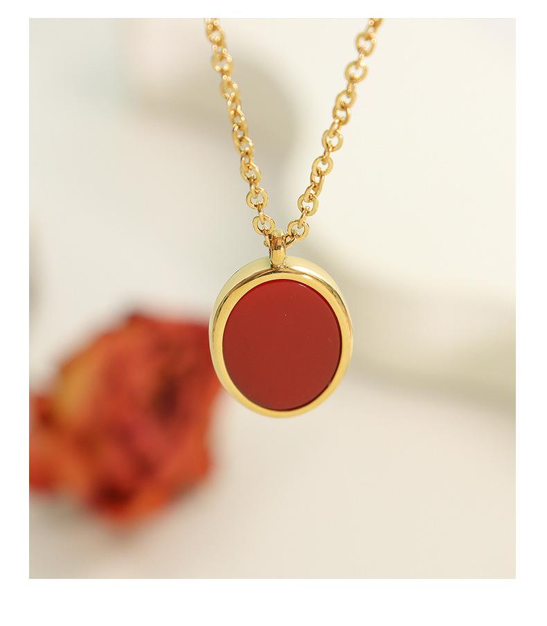 Collana Pendente Ovale in Acrilico Elegante Retrò Francese - Gioielli di Nicchia Resistenti allo Sbiadimento