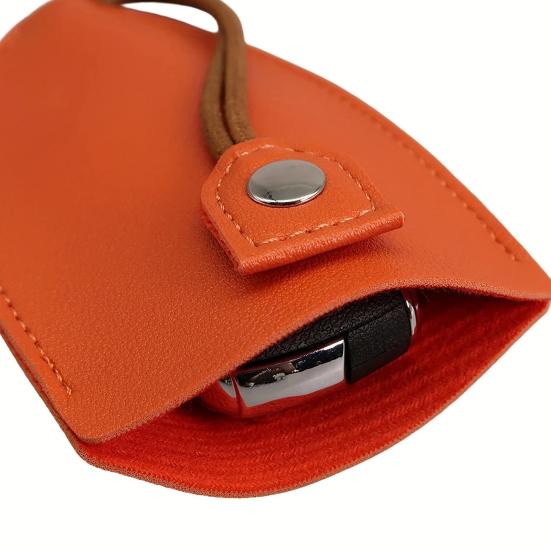 Organizador Porta-Chaves de Couro Sintético Retrátil Chaveiro de Carro Bolsa Anti-Perda Capa Portátil para Armazenamento de Chaves Dispositivo de Fecho de Pressão
