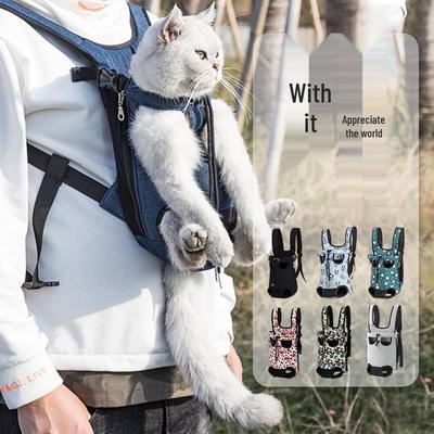 Portable Double Shoulder Pet Backpack - Oxford Cloth for Cats & Dogs