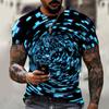 Summer New Abstract Creative Broken 3D Digital Printing Men's T-shirt Street Fashion Short Sleeves Can Be Customized