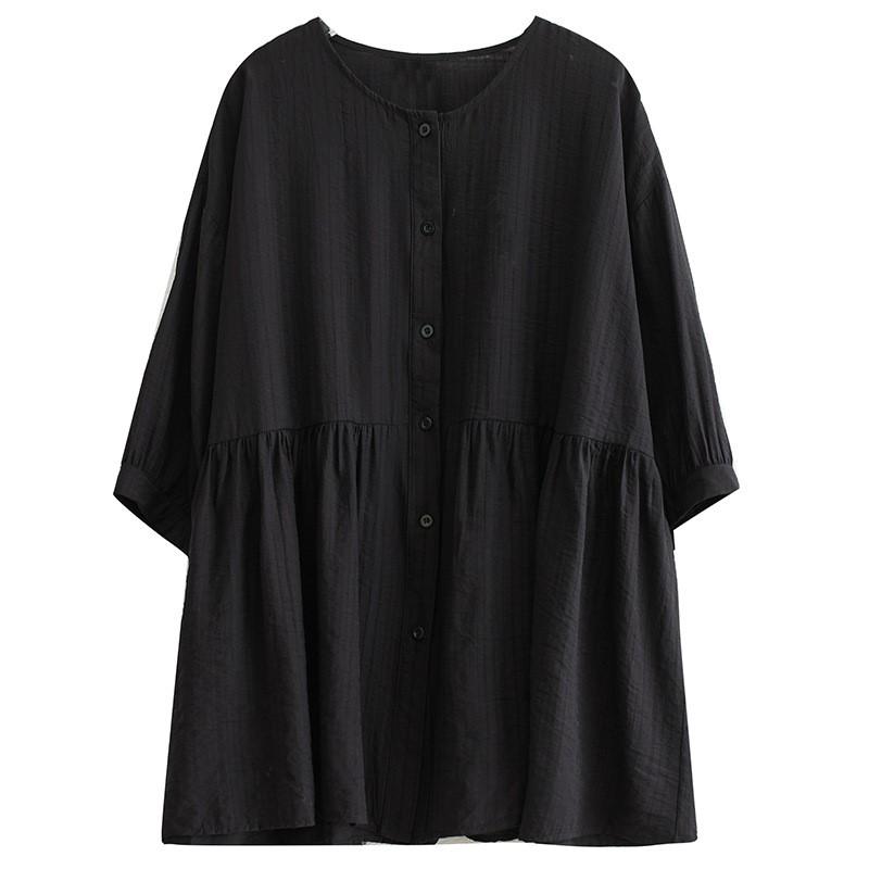 Johnature Summer Thin Simple Solid Color Women Tops Casual O-neck Loose Irregular Short Sleeve All Match Shirts