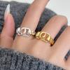 Trendy Women's Geometric Cross Ring - Versatile, Stackable, Open Design for Index Finger