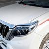 Headlight Eyebrow Trim For Toyota Prado 150 2014 2015 2016 2017 Front Lamp Brow Molding Strip Chrome Styling Car Exterior Parts
