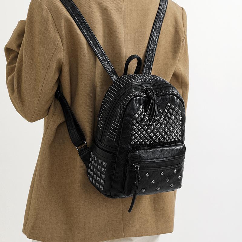 Rivet PU Backpack Women Travel Backpack