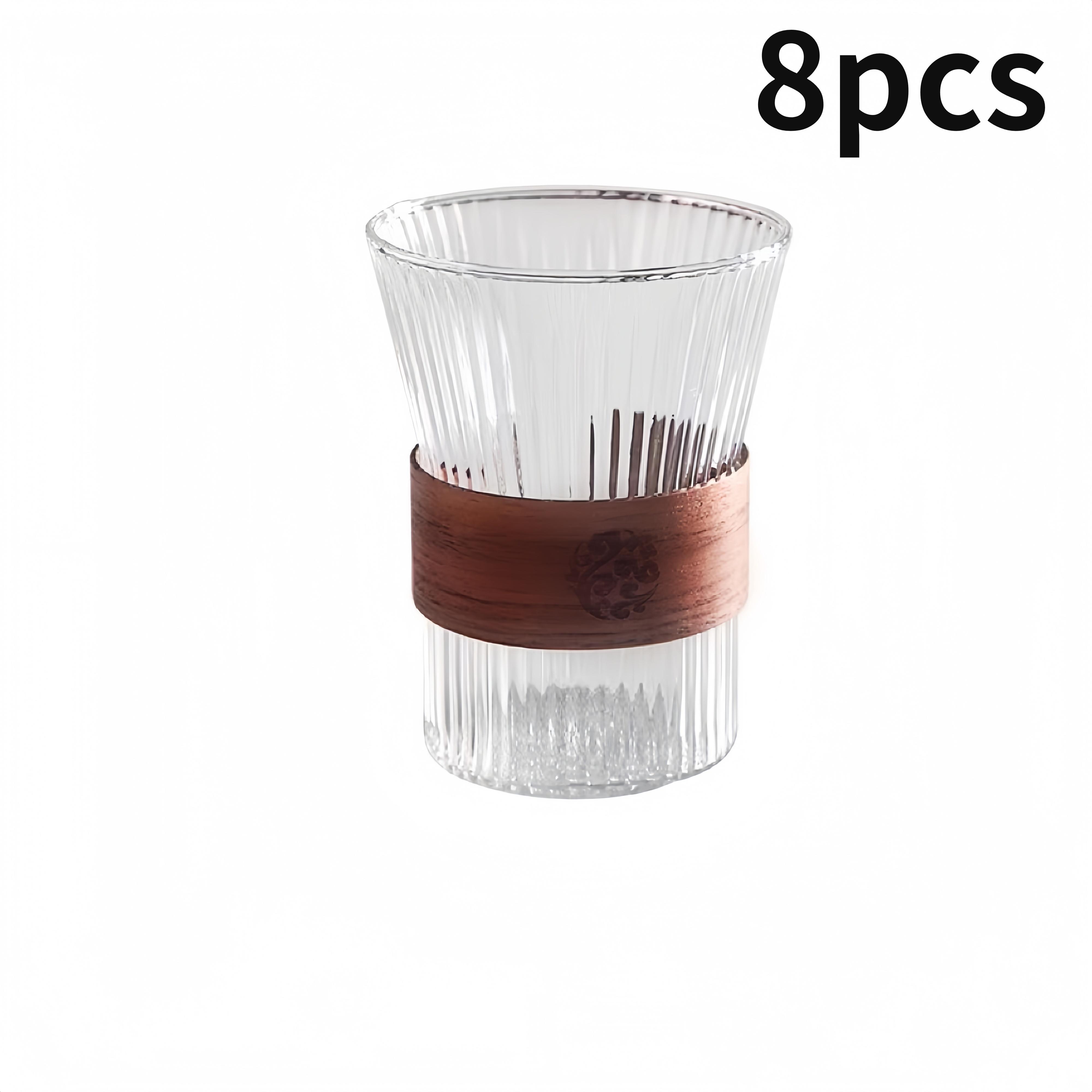 Glass coffee cup, Japanese walnut cup sleeve, transparent cute cup, coffee utensils, beautiful teacup, beer glass, cute cup 270-330ml