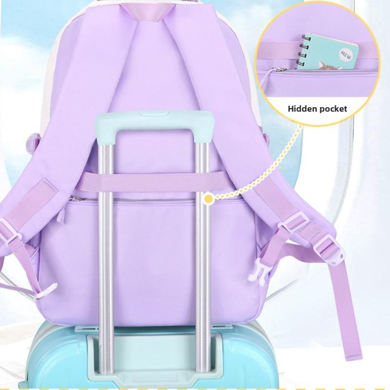 Set da 3 Pezzi Zaino Scolastico per Bambini per Ragazze con Set Porta Pranzo Astuccio Zaini Scolastici Elementari Primari Medie Superiori College