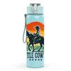 1PC Little Cowboy Horse Sunset 750ml Color Plastic Sports Water Bottle Leakproof Flip Straw Lid Suitable for Sports Office Home Use