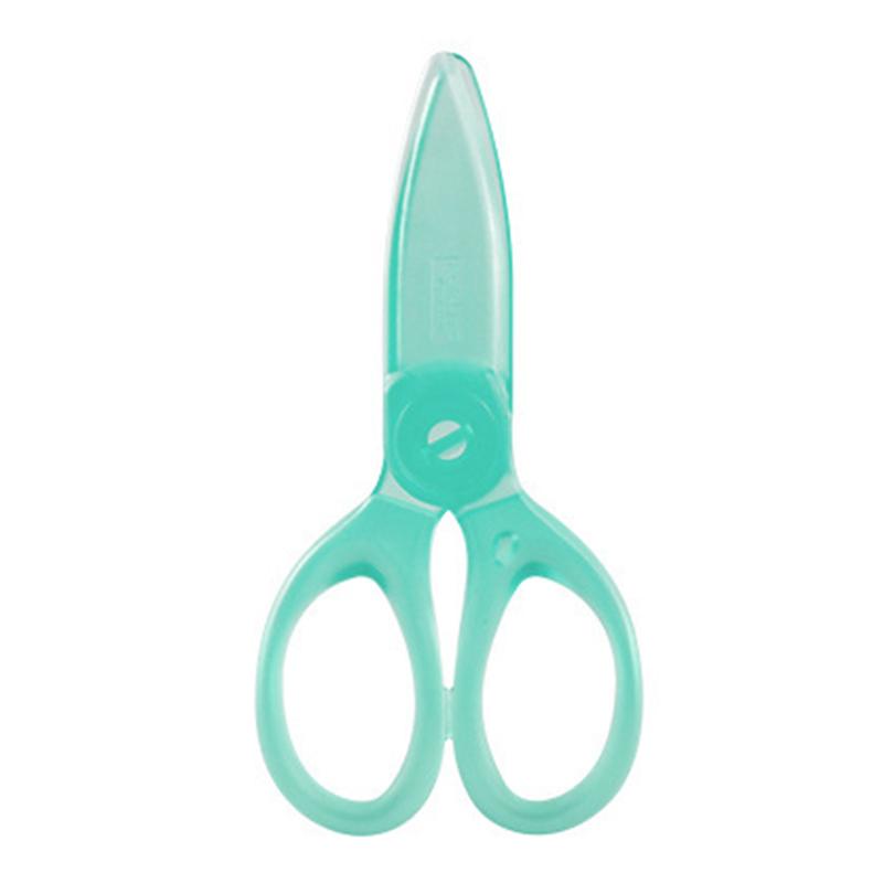 Transparent Safety Plastic Scissors Stationery Student Kids Diy Paper Cutting School Supplies