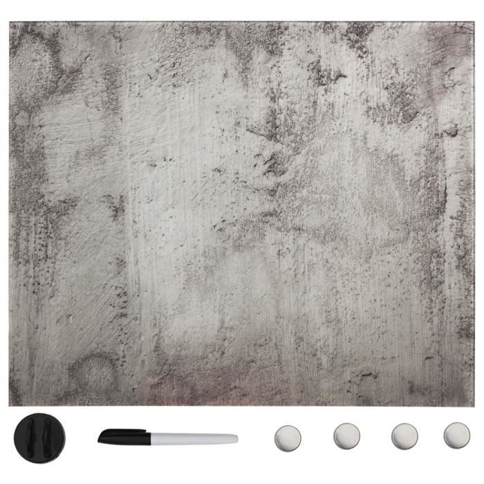 Tableau noir magnétique - vidaXL - 60x60 cm - Verre trempé - Intérieur - Contemporain