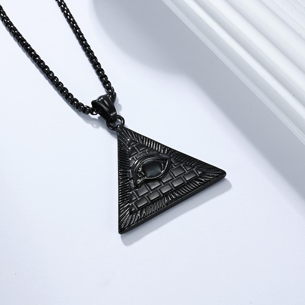 Ancient Egyptian Pyramid Eye of Horus Necklace Stainless Steel Protective