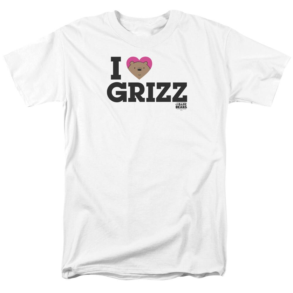 We Bare Bears Heart Grizz T Shirt Mens Licensed Cartoon Merchandise White S