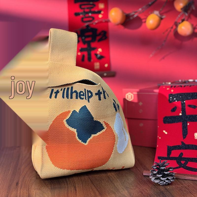 Red Auspicious Year of the Horse Knitted Wristlet Handbag - Joyful Souvenir for Weddings & Housewarming