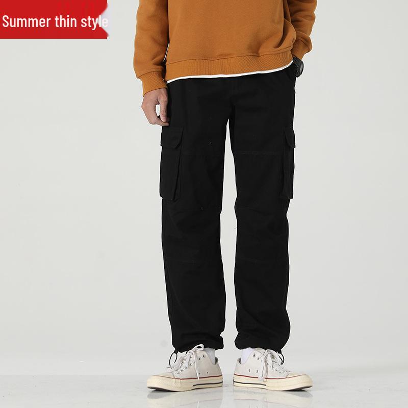 Men's Spring Multi-Pocket Loose Fit Cotton Work Pants - Plus Size, High Quality, Trendy Menswear