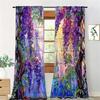 2Pcs Dreamy Wisteria Curtains Stained Glass Pattern Living Room Bedroom Balcony Sunshade Art Garden Style Decor Curtains