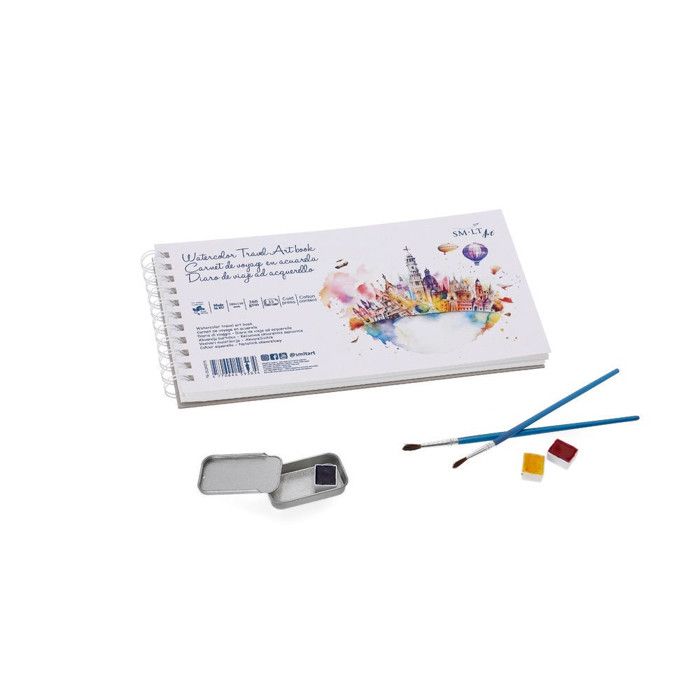SM-LT - Carnet de voyage SM-LT spirale 15x28cm Aquarelle 25 feuilles microperf 260 g/m²