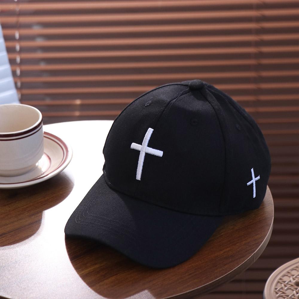 Casual Cross Baseball Cap Spring Duck Tongue Cap Versatile Cross Embroidered Hat  Outdoor