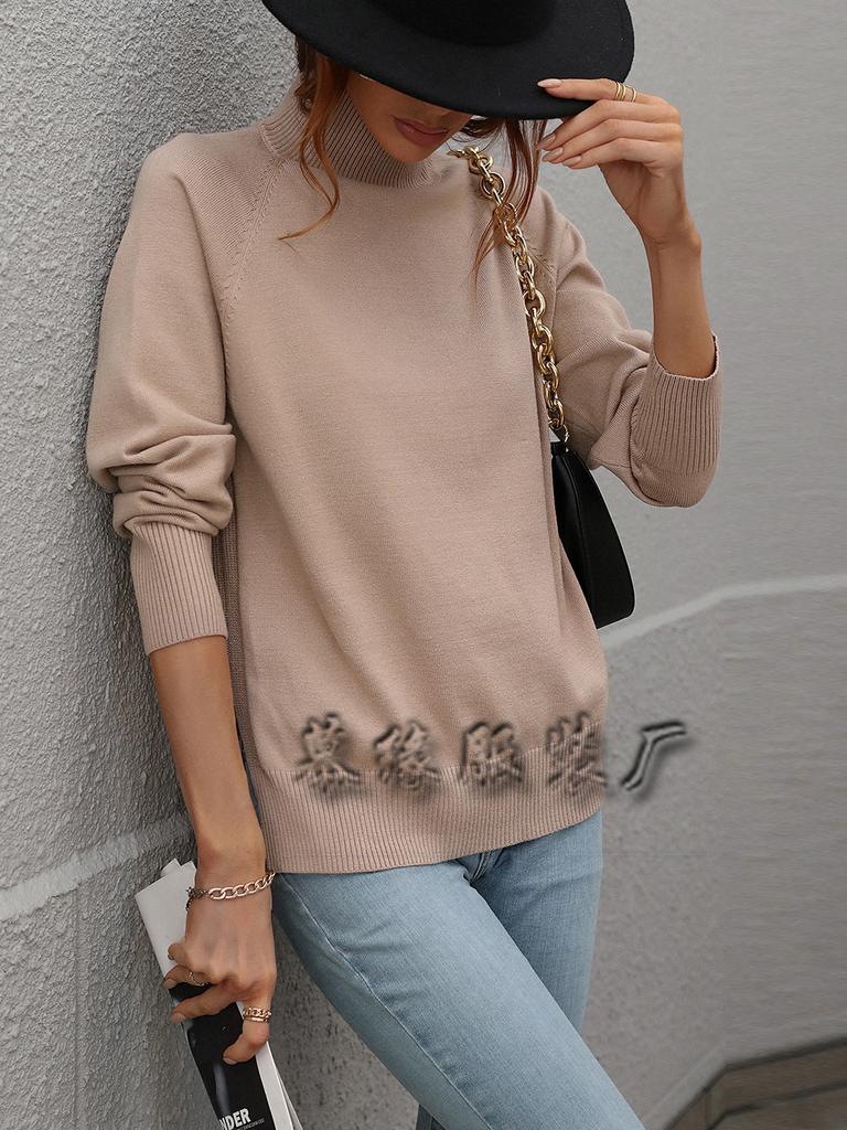 Autumn and Winter New Solid Color Sweater Turtleneck European and American Women's Clothing Women's Hot Words