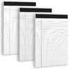 3 Pack White Legal Pads 8.5 X 11 Note Pads, Wide Ruled Notepads, Micro Perforated Lined Note Writing Pads 30 Sheets Per Notepad Double-Side Printed