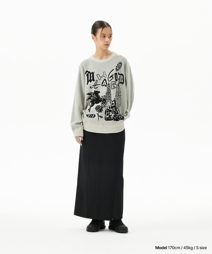 MAHAGRID Fantasia Knit Sweater Ivory(Mg2Dfmk623A)