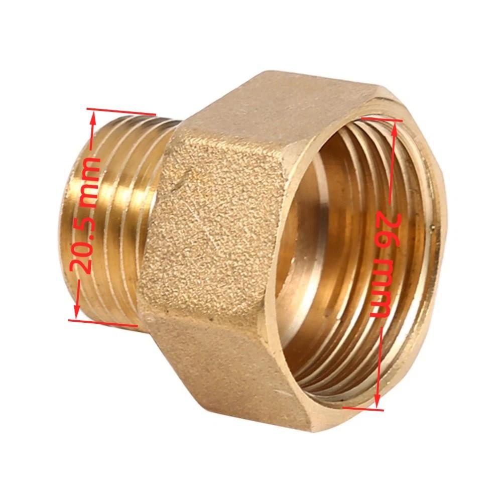 2PCS G1/2" Male to G3/4" Female Brass Pipe Reducer Brass Material Hex Head Design Pipe Fitting Coupler Pipe Fitting