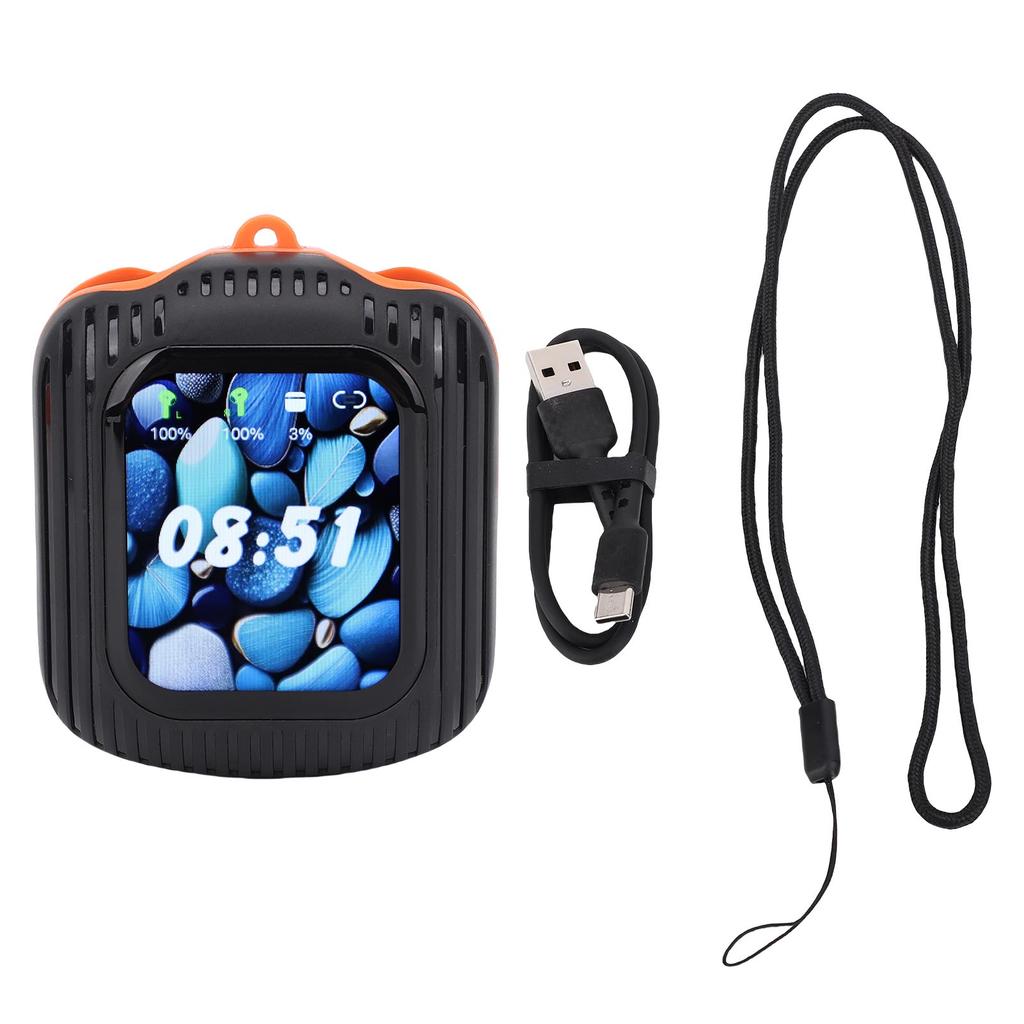 BT Earphones LCD Display APP Control Portable Headphones Earbuds for Study Work Life 10m Black