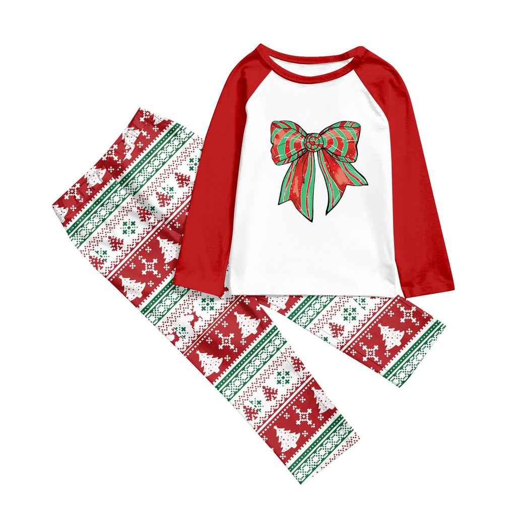 Weihnachtstag Drucke Familie Passend Langarm Oberteile+Hosen Set Familie Passende Sets