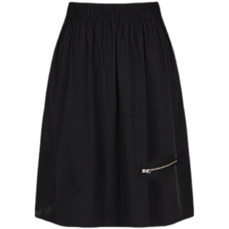 Blue Rose Plus Size Women's Plaid Stretch Waist Skirt Metal Zipper Embellished Decorative Classic Easiest for Match Waist Skirt