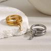 MamacitaSlay 316L Stainless Steel Double Layered Zircon Ring 18K Gold Plated Waterproof Jewelry Women's Charm Ring Unique Gift